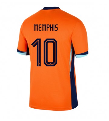 Nederländerna Memphis Depay #10 Hemmatröja EM 2024 Kortärmad